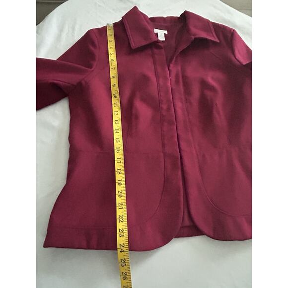Chico's Heavyweight Short Jacket Blazer Womens Size Large Red Classic - Picture 6 of 7